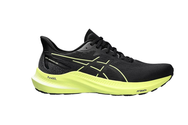 ASICS Men's GT-2000 12 Running Shoes (Black/Glow Yellow)