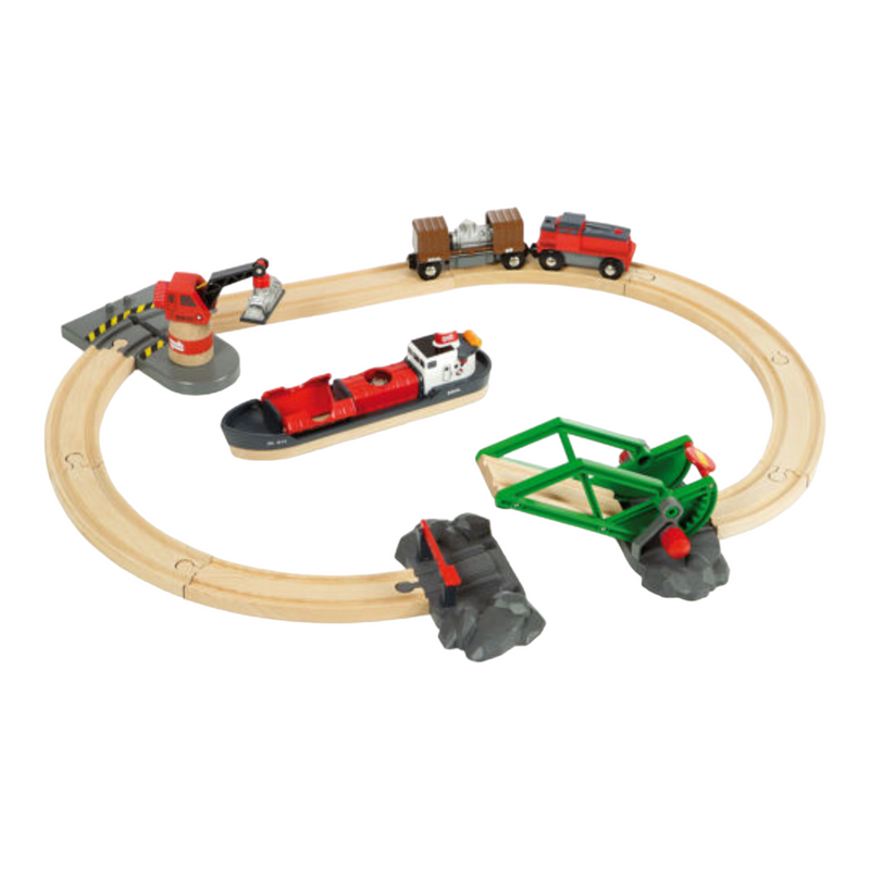 BRIO Set - Cargo Harbour Set, 16 pieces