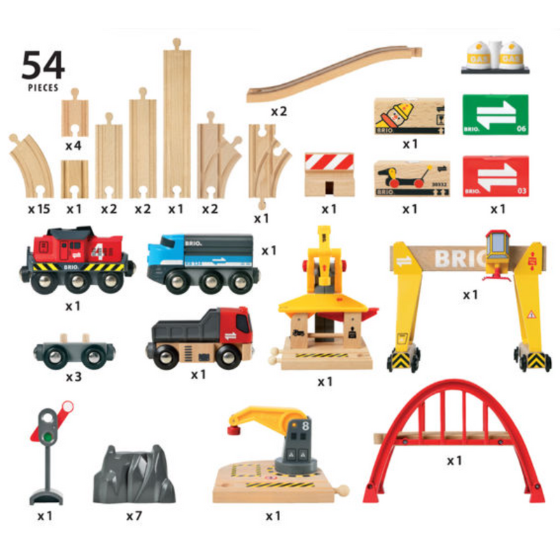 BRIO Set - Cargo Railway Deluxe Set, 54 pieces