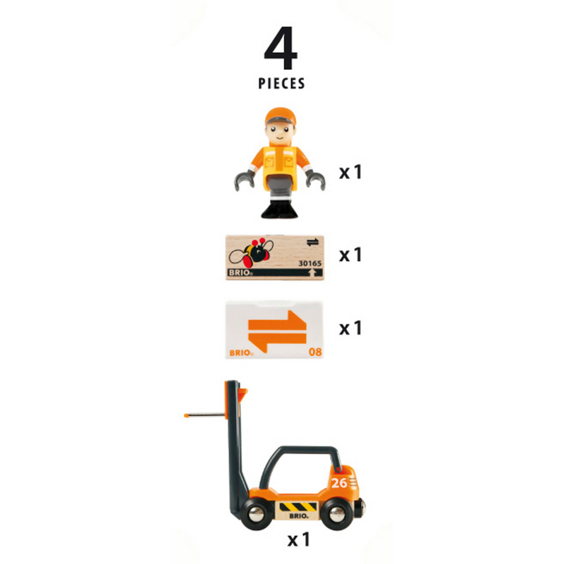 BRIO Vehicle - Forklift, 4 pieces