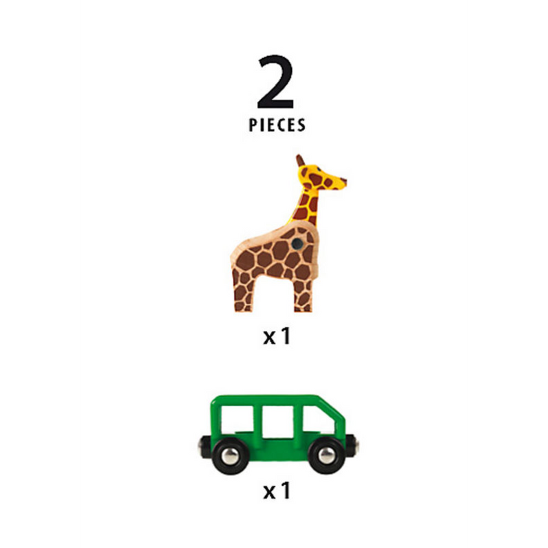 BRIO Vehicle - Giraffe and Wagon, 2 pieces