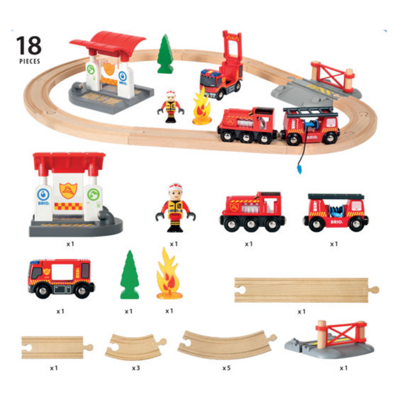 BRIO Set - Firefighter Set, 18 pieces