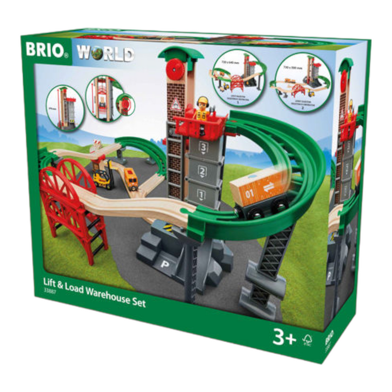 BRIO Set - Lift and Load Warehouse Set, 32 pieces