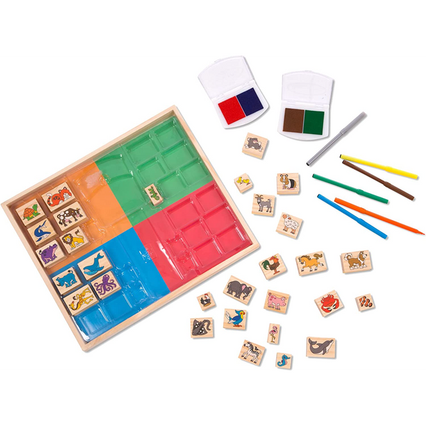 Melissa & Doug - Deluxe Wooden Stamp Set - Animals