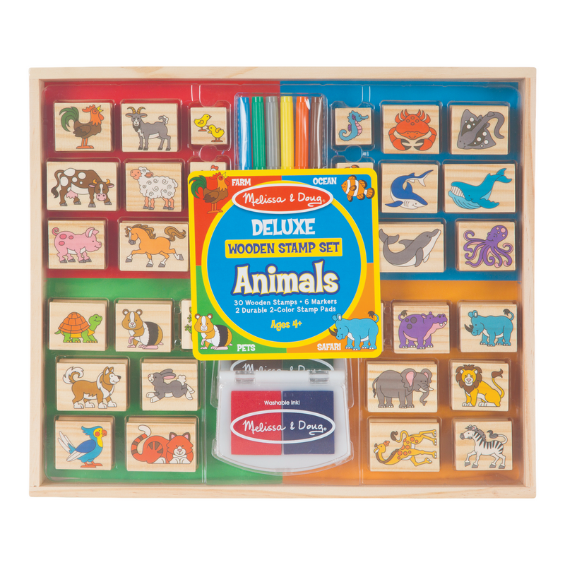 Melissa & Doug - Deluxe Wooden Stamp Set - Animals