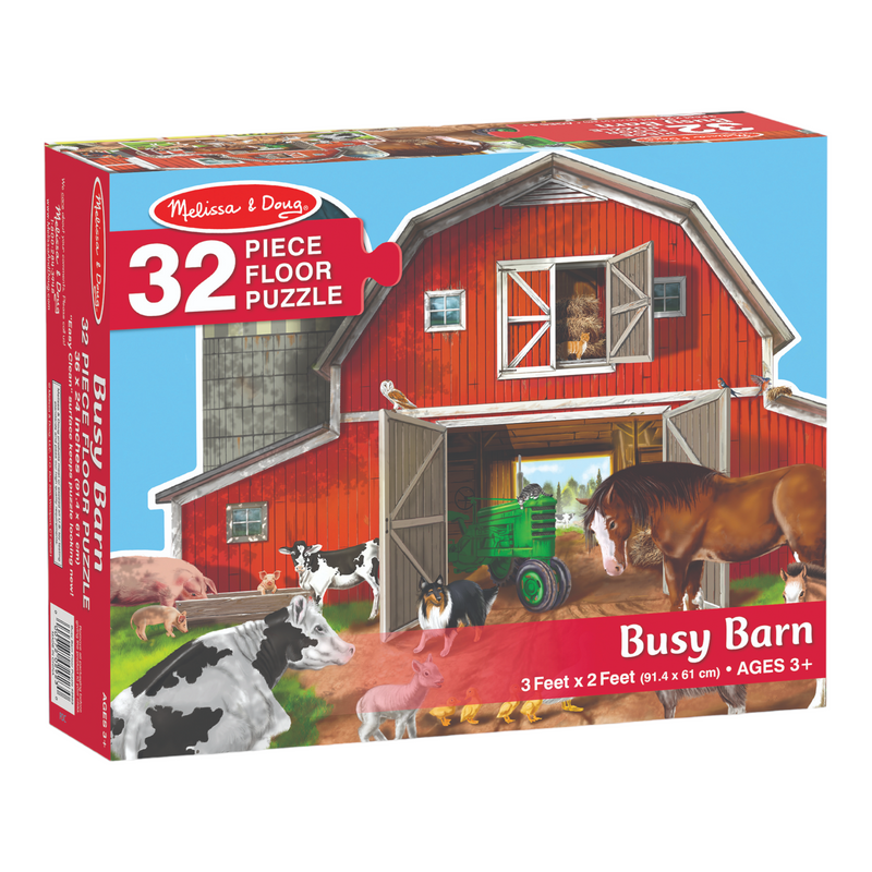 Melissa & Doug - Busy Barn Shaped Floor Puzzle - 32pc