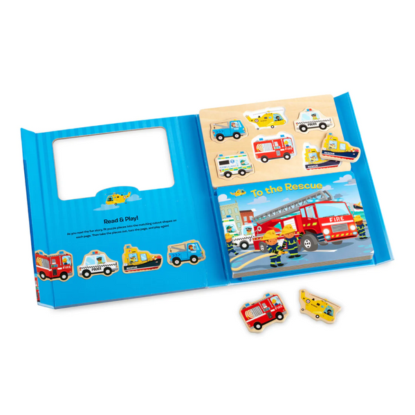 Melissa & Doug - Book & Puzzle Play Set - To the Rescue
