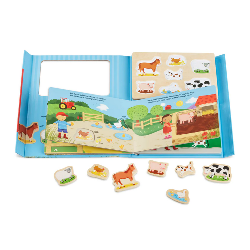 Melissa & Doug - Book & Puzzle Play Set - On the Farm