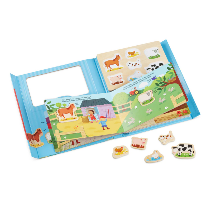 Melissa & Doug - Book & Puzzle Play Set - On the Farm