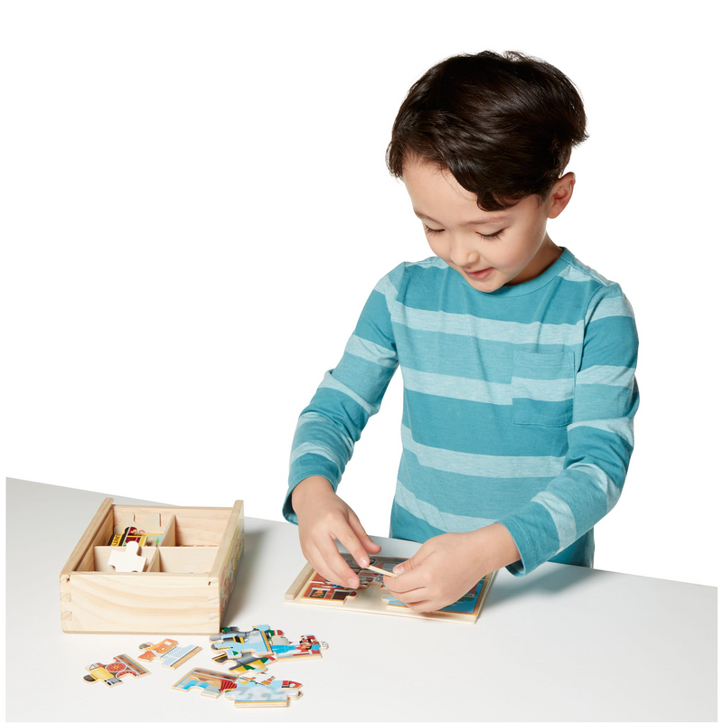 Melissa & Doug - Vehicles Jigsaw Puzzles In A Box