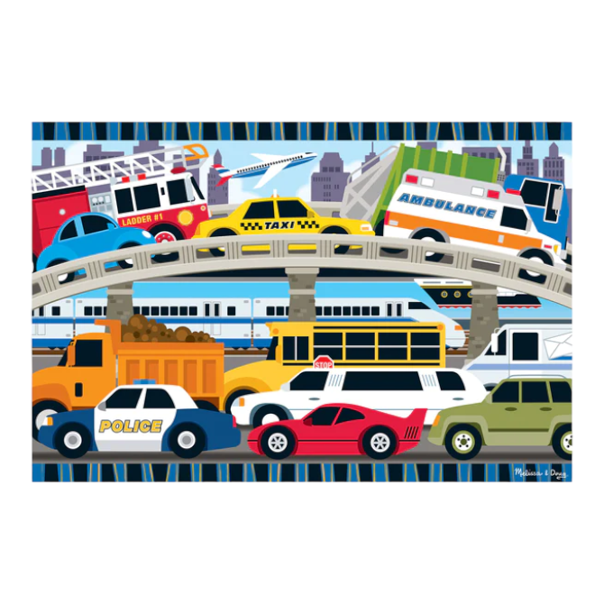 Melissa & Doug - Traffic Jam Floor Puzzle - 24pc