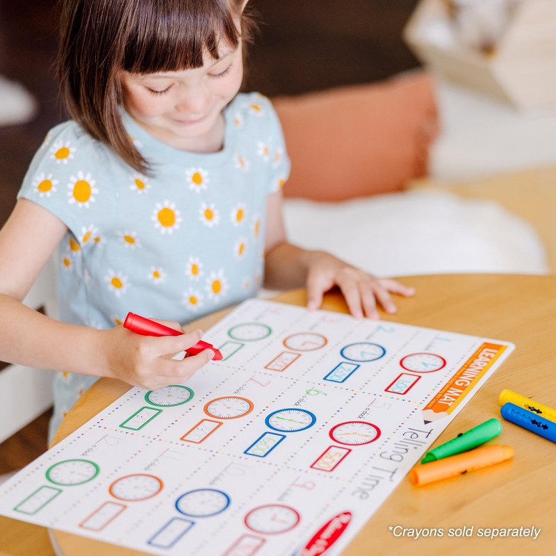 Melissa & Doug - Telling Time Write-A-Mat Bundle of 6