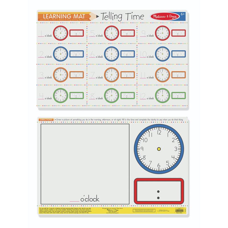 Melissa & Doug - Telling Time Write-A-Mat Bundle of 6