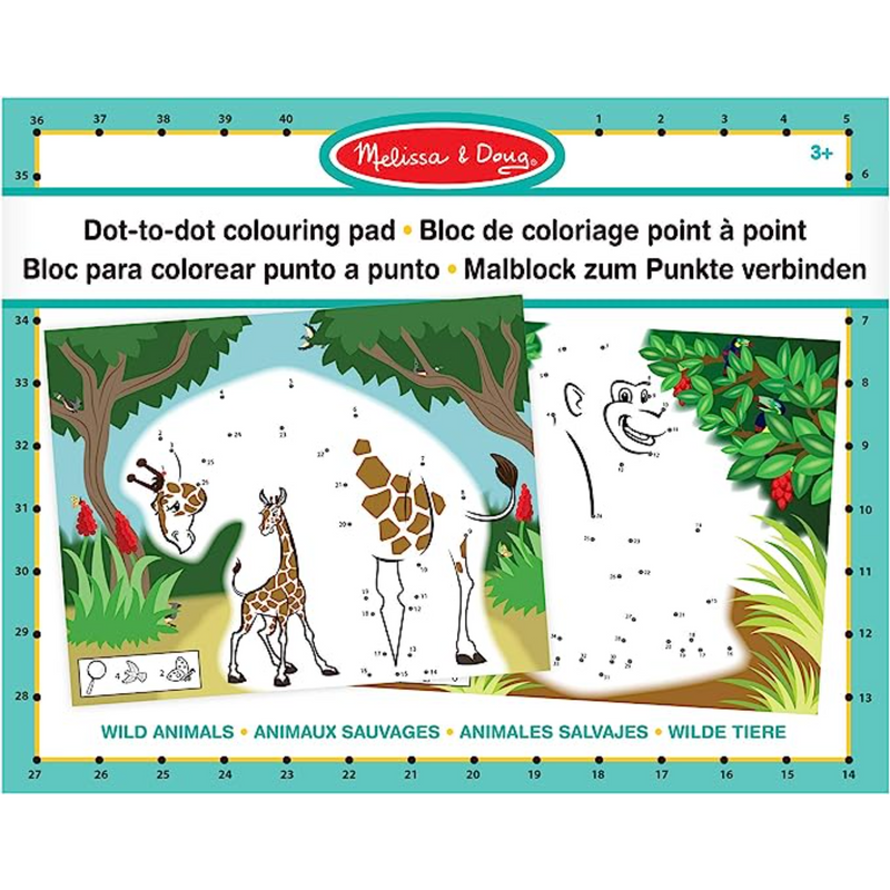 Melissa & Doug - ABC 123 Dot-to-Dot Colouring Pad - Wild Animals