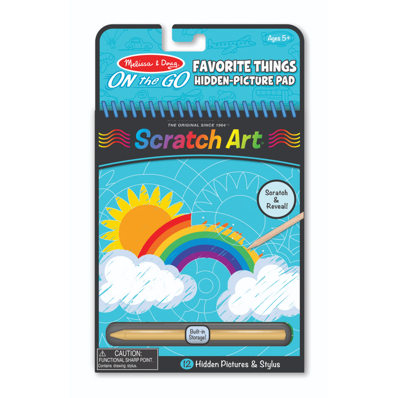 Melissa & Doug - On The Go - Scratch Art - Favourite Things Hidden - Picture Pad