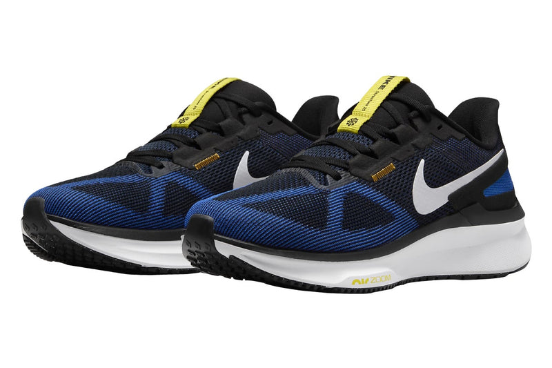 Nike Men's Air Zoom Structure 25 Road Running Shoes (Black/Racer Blue/Sundial/White)