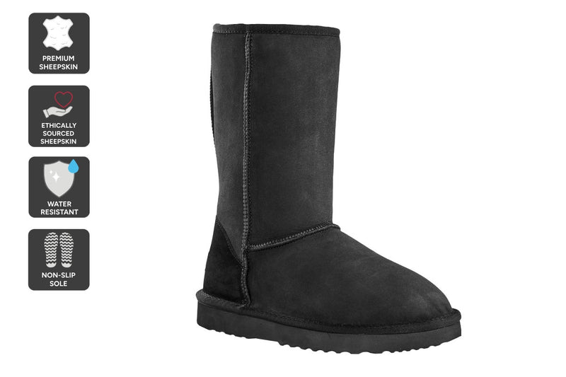 UGG Outback Premium Double Face Sheepskin Long Classic Boot (Black)