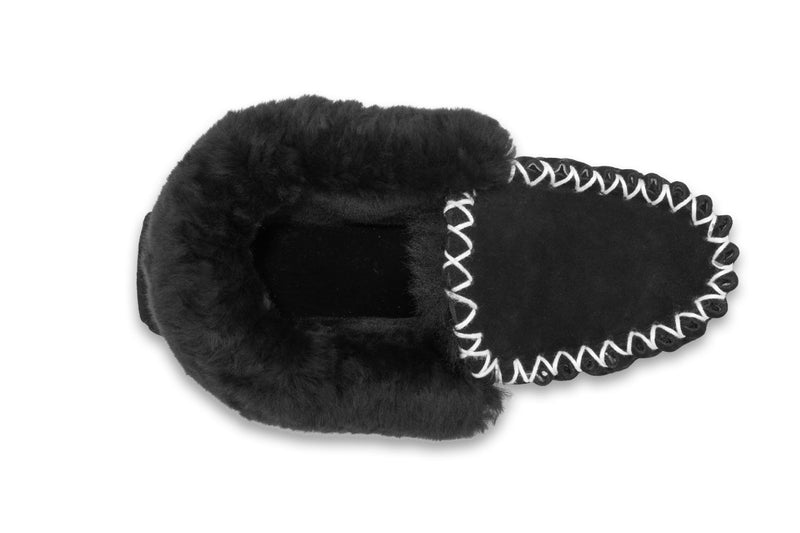 UGG Outback Premium Sheepskin Moccasin Slipper (Black)