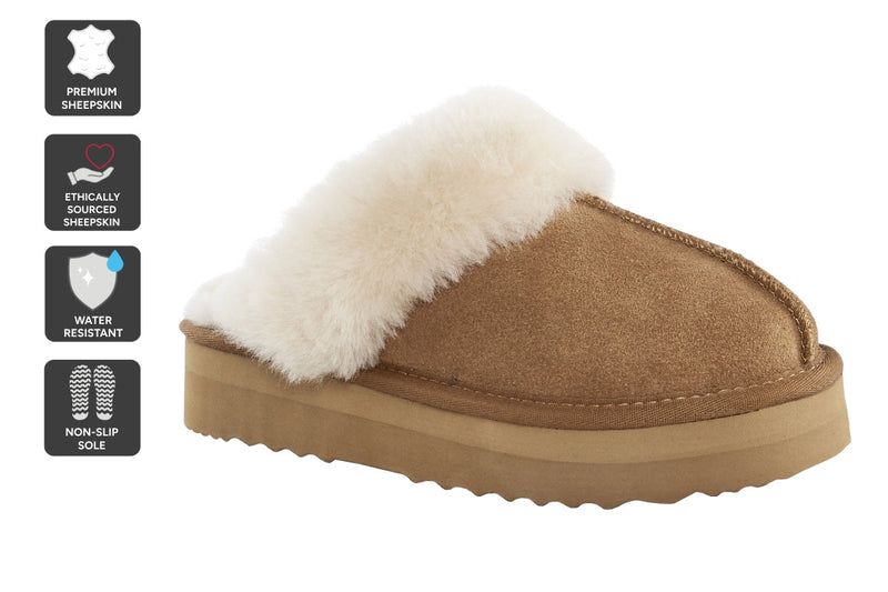 UGG Outback Platform Scuff Slides (Chestnut)