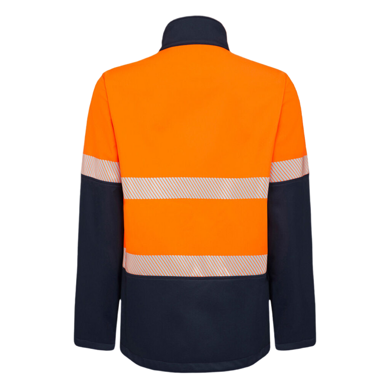 KingGee Men's Hi-Vis Reflective Ripstop Softshell Jacket - Orange/Navy