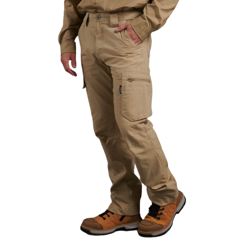 KingGee Men's Tradies Canvas Cargo Work Pants - Khaki