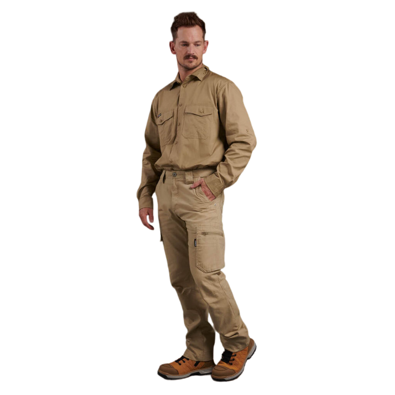 KingGee Men's Tradies Canvas Cargo Work Pants - Khaki