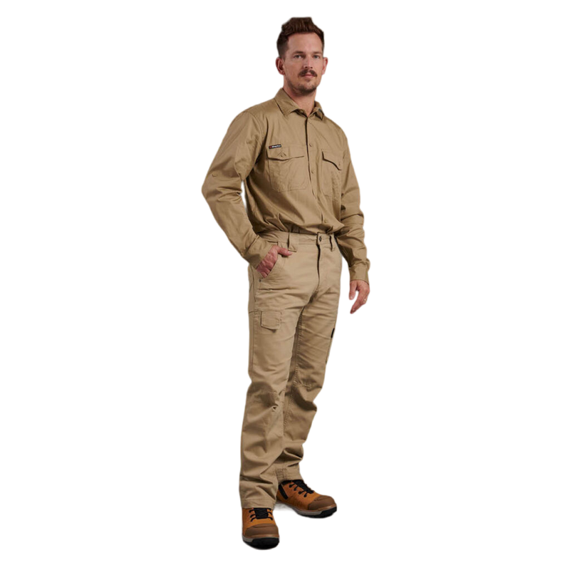 KingGee Men's Tradies Canvas Cargo Work Pants - Khaki