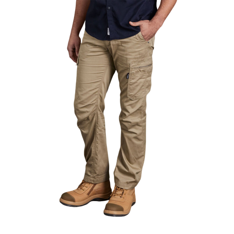 KingGee Men's Tradies Summer Lightweight Cargo Work Pants - Khaki