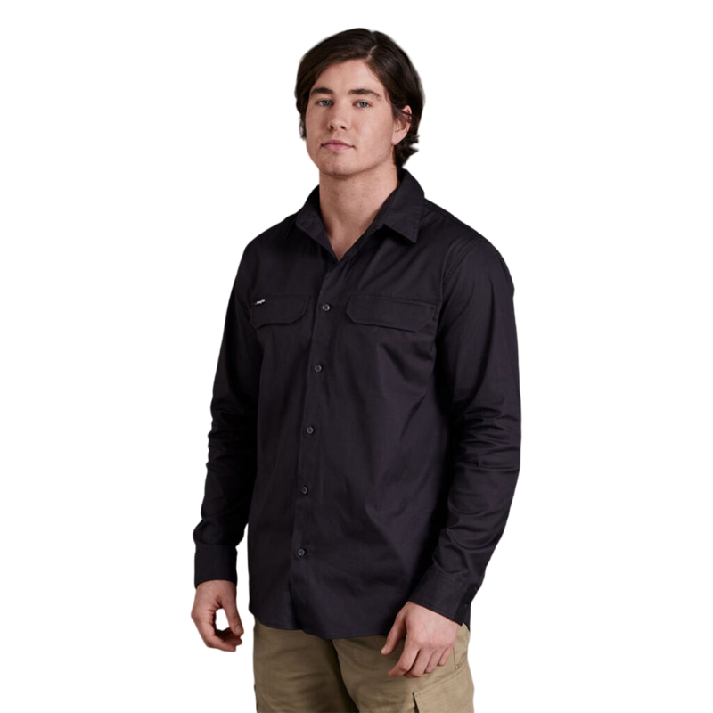 KingGee Men's Workcool Pro Stretch Long Sleeve Work Shirt - Charcoal