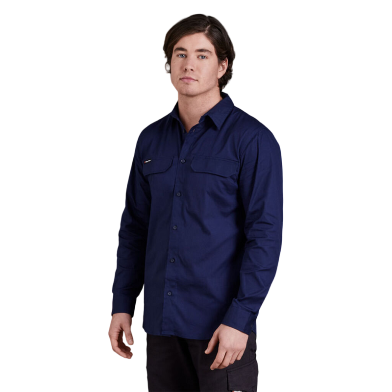 KingGee Men's Workcool Pro Stretch Long Sleeve Work Shirt - Navy