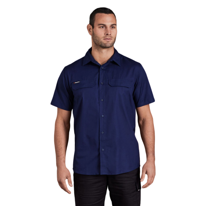 KingGee Men's Workcool Pro Stretch Short Sleeve Work Shirt - Navy