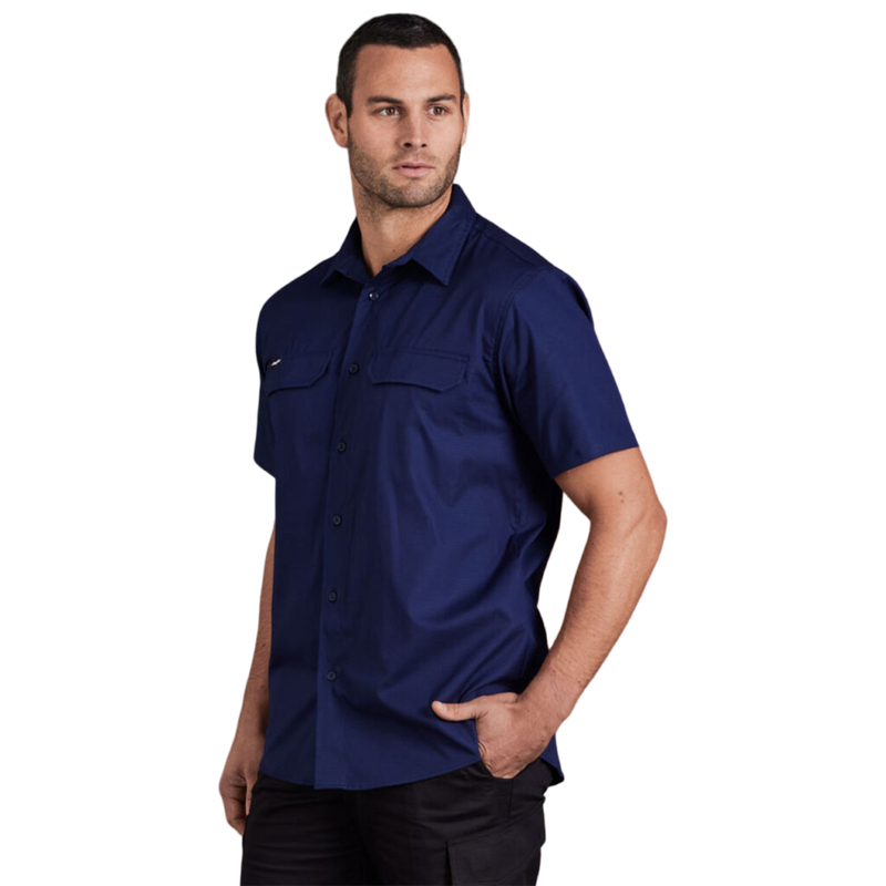 KingGee Men's Workcool Pro Stretch Short Sleeve Work Shirt - Navy