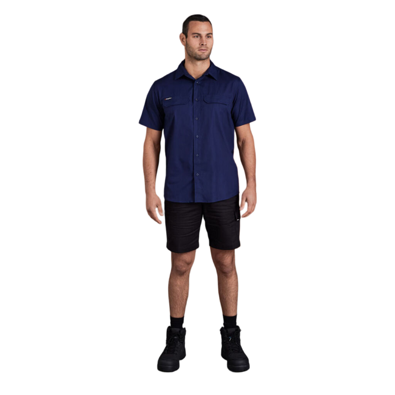 KingGee Men's Workcool Pro Stretch Short Sleeve Work Shirt - Navy