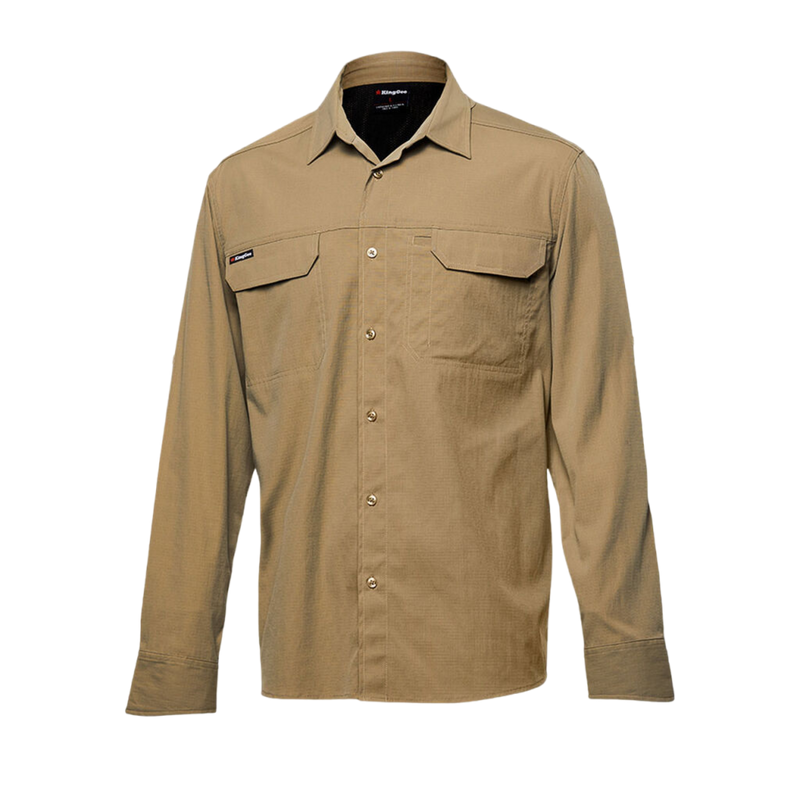 KingGee Men's Drycool Lightweight Stretch Long Sleeve Work Shirt - Dune