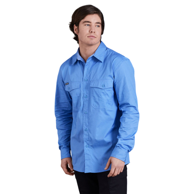 KingGee Men's Workcool 2 Lightweight Ripstop Long Sleeve Work Shirt - Sky