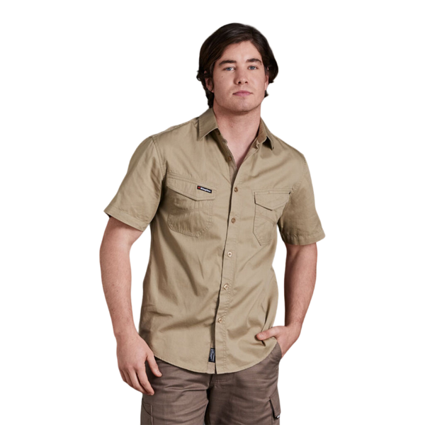 KingGee Men's Workcool 2 Lightweight Ripstop Short Sleeve Work Shirt - Khaki