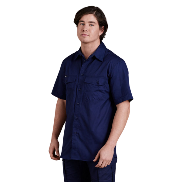 KingGee Men's Workcool 2 Lightweight Ripstop Short Sleeve Work Shirt - Navy