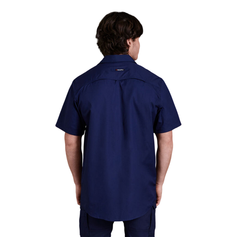 KingGee Men's Workcool 2 Lightweight Ripstop Short Sleeve Work Shirt - Navy