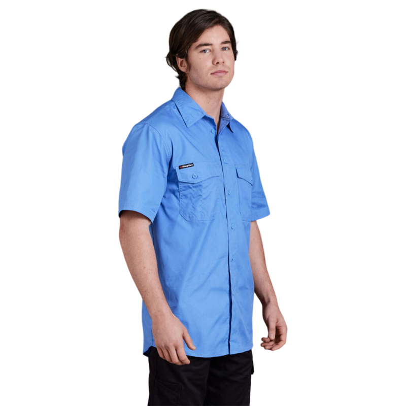 KingGee Men's Workcool 2 Lightweight Ripstop Short Sleeve Work Shirt - Sky