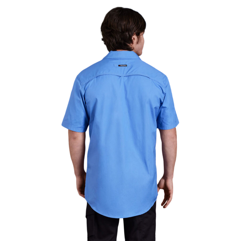 KingGee Men's Workcool 2 Lightweight Ripstop Short Sleeve Work Shirt - Sky