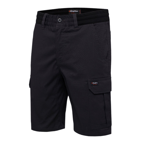 KingGee Men's Tradies Comfort Waist Work Shorts - Black