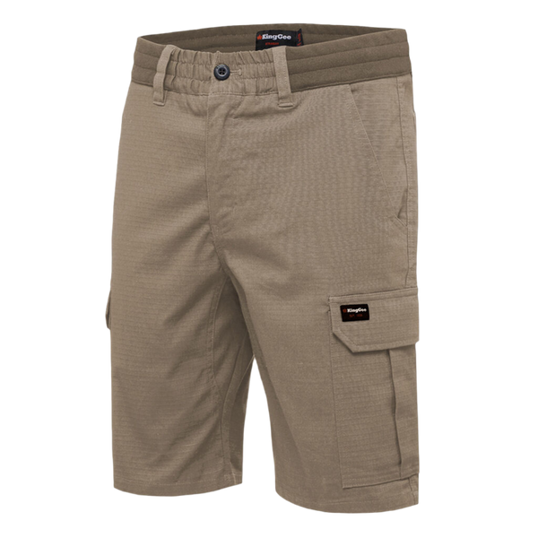 KingGee Men's Tradies Comfort Waist Work Shorts - Desert