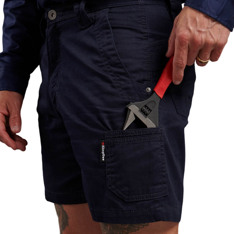 KingGee Men's Tradies Summer Lightweight Cargo Short Shorts - Oiled Navy