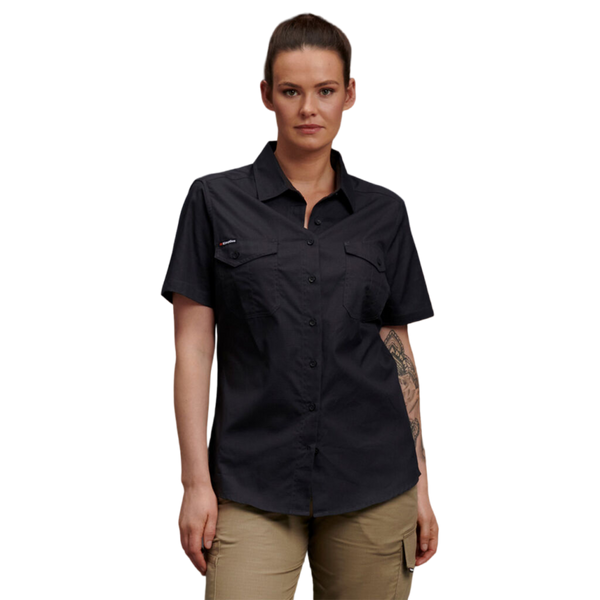 KingGee Women's Workcool 2 Lightweight Short Sleeve Work Shirt - Charcoal