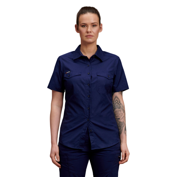 KingGee Women's Workcool 2 Lightweight Short Sleeve Work Shirt - Navy