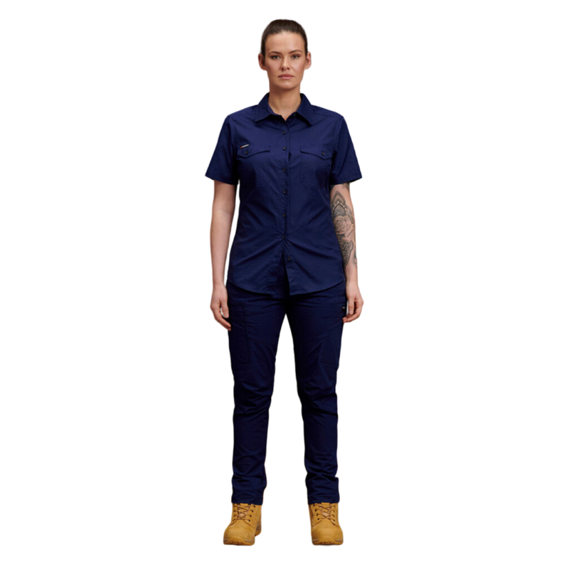 KingGee Women's Workcool 2 Lightweight Short Sleeve Work Shirt - Navy