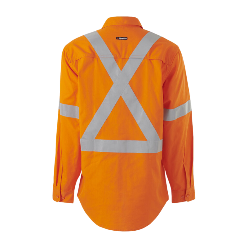 KingGee Men's Workcool Vented X Back Shirt Long Sleeve - Orange