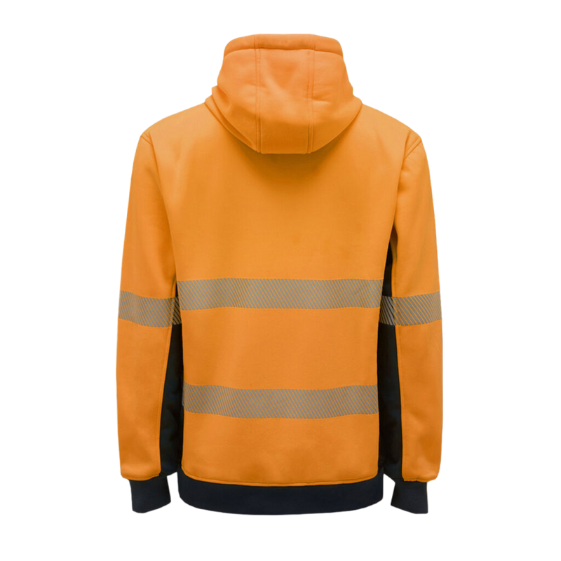 KingGee Men's Hi-Vis Reflective Pullover Hoodie - Orange/Navy