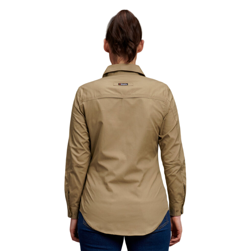 KingGee Women's Workcool 2 Long Sleeve Ripstop Work Shirt - Khaki