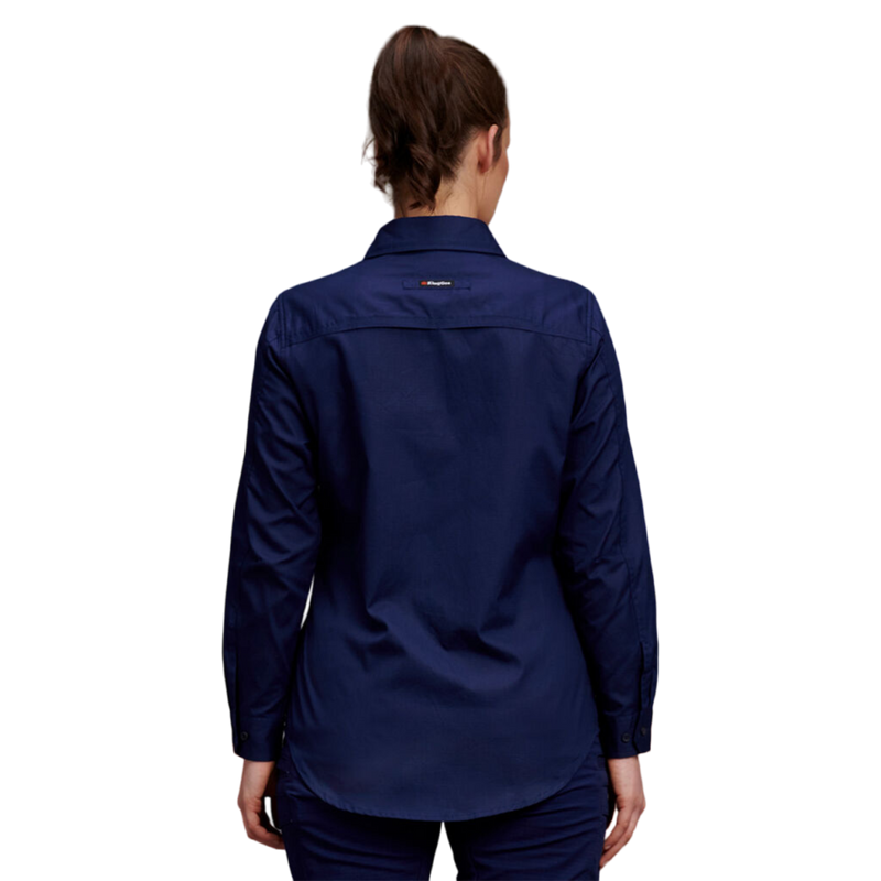 KingGee Women's Workcool 2 Long Sleeve Ripstop Work Shirt - Navy